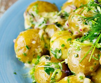 Potetsalat med sennepsdressing