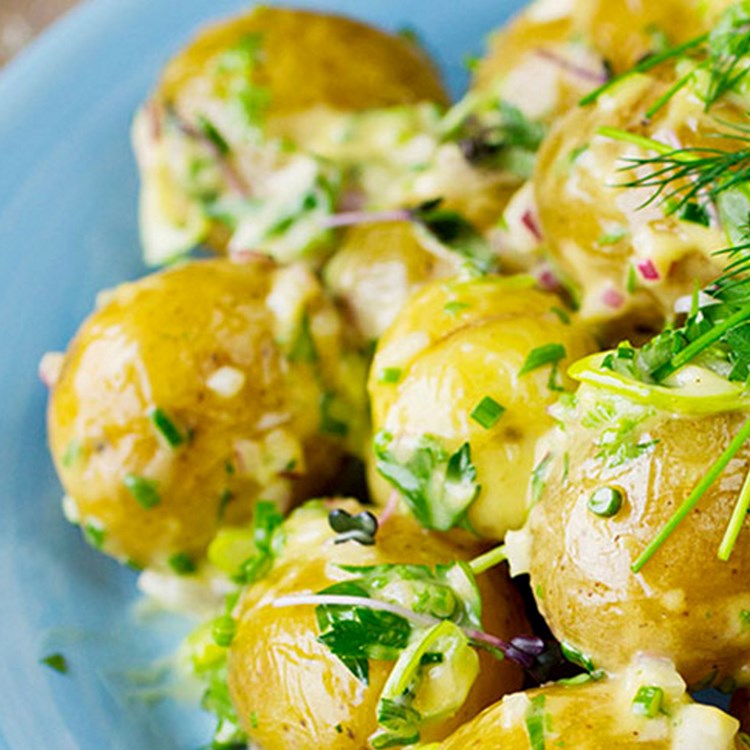 Potetsalat med sennepsdressing