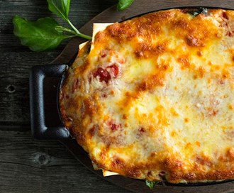 Grønnsakslasagne med paprika og spinat