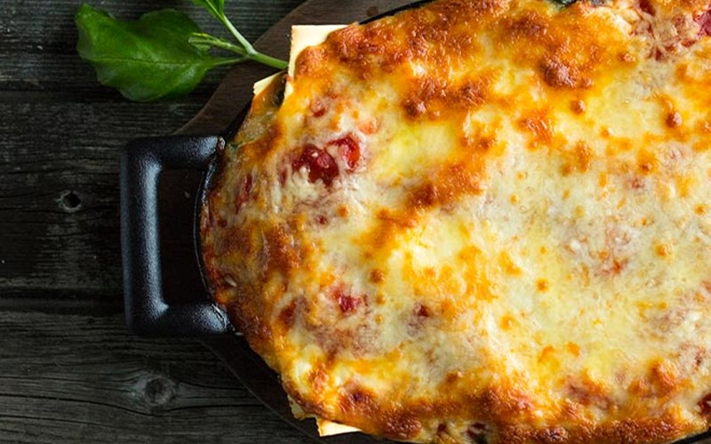 Grønnsakslasagne med paprika og spinat