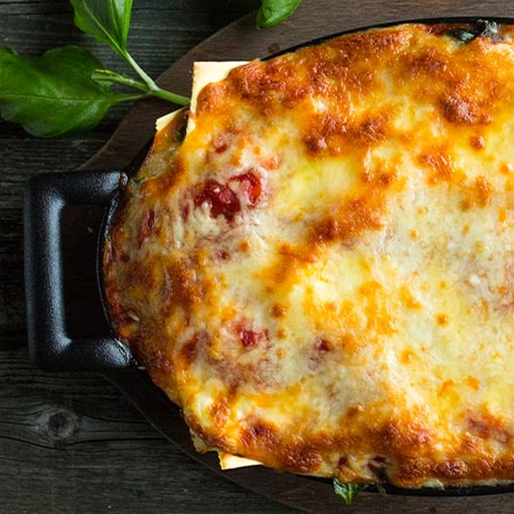 Grønnsakslasagne med paprika og spinat
