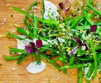 Aspargesbønnesalat med sitrondressing