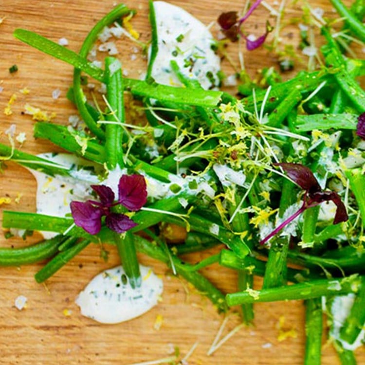 Aspargesbønnesalat med sitrondressing