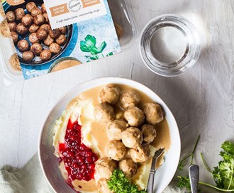 Vegetarboller i brun saus