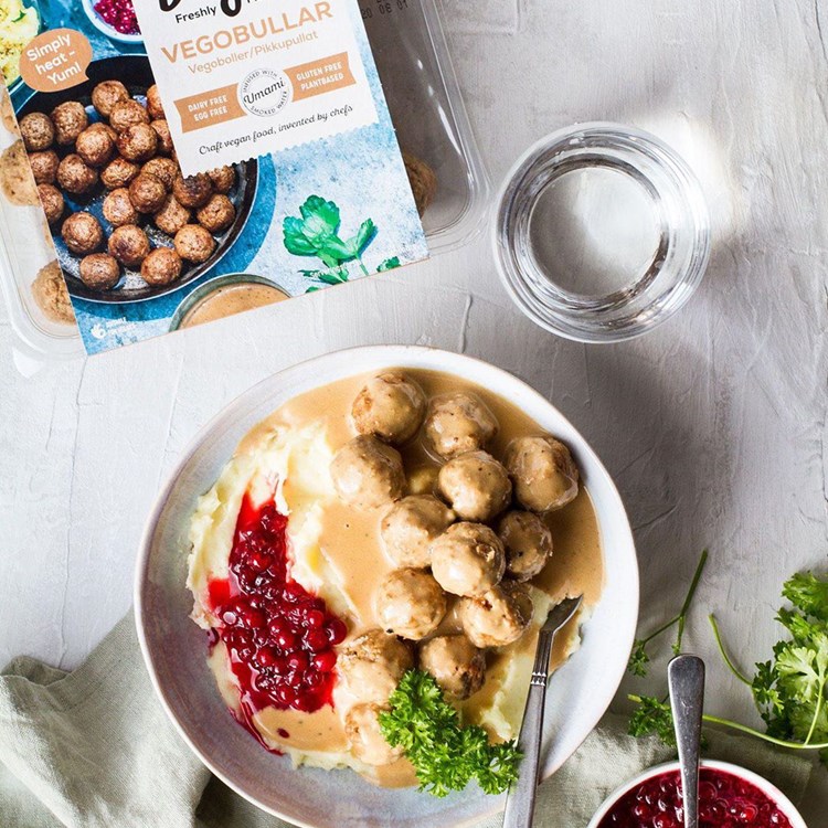 vegetarboller i brun saus