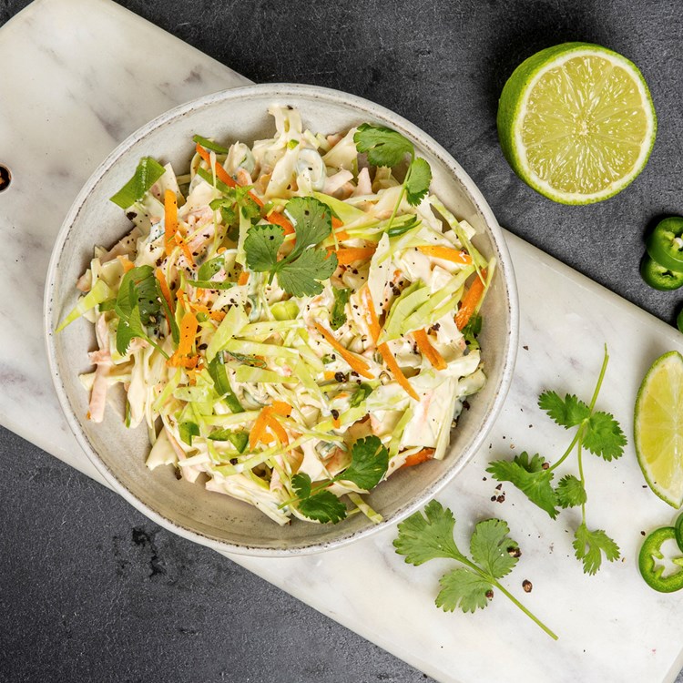 Koriander og lime coleslaw