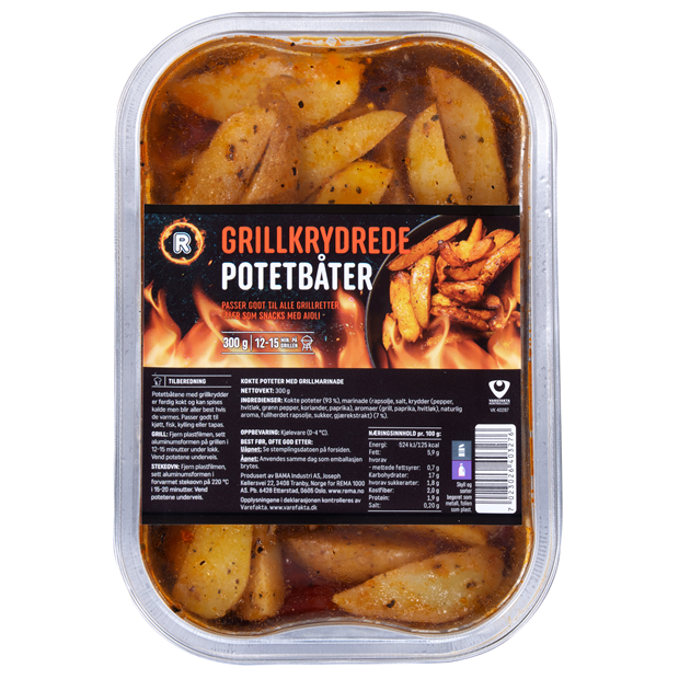 Grillkrydrede potetbåter