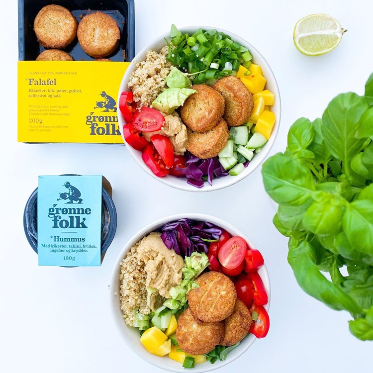 Falafel og hummusbowl