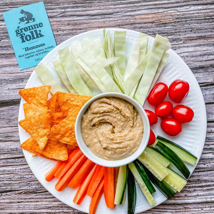 Lesesnacks med hummus