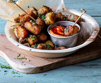 Tater tots, stekte potetballer (a la pommes noisettes)