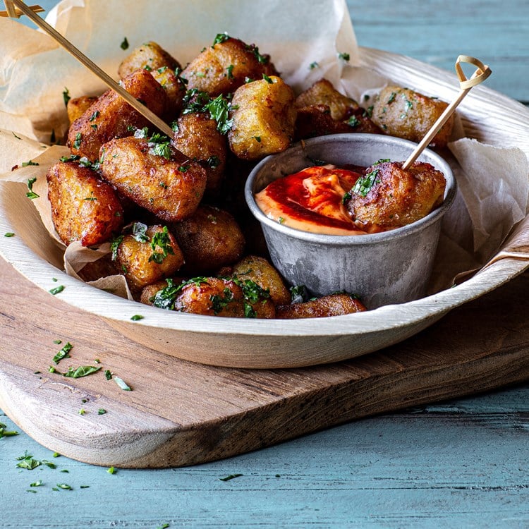 Tater tots, stekte potetballer (a la pommes noisettes)