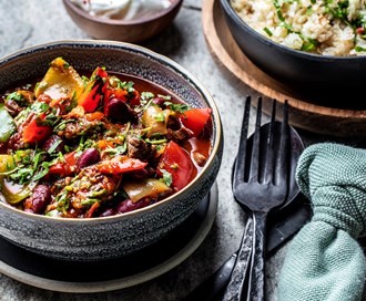 Chili con carne med «blomkålris»