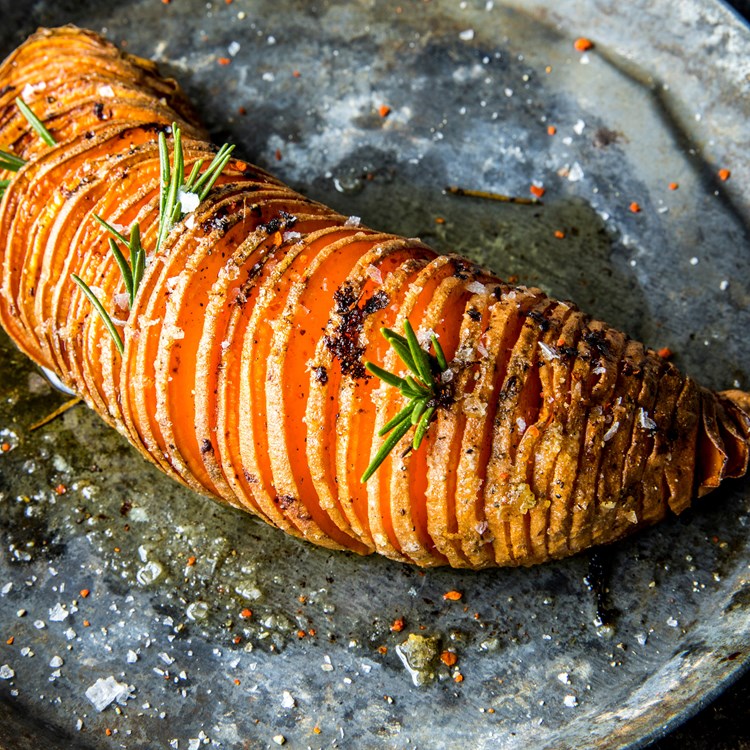 Hasselback søtpotet