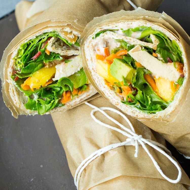 Grove wraps med kylling og mango