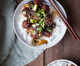 Vegetarboller med hvitløk og soya
