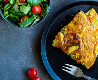 Omelett med paprika og squash