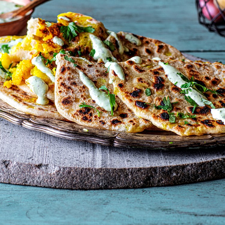 Pannebrød (potetfylte indiskinspirerte flatbrød)