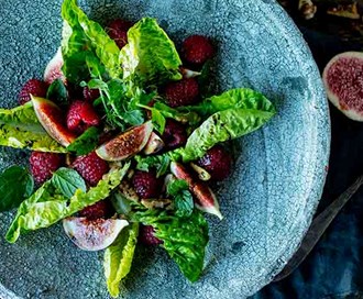 Fiken- og bringebærsalat