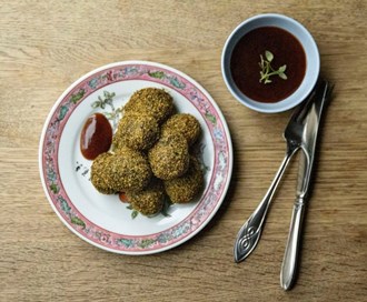 Småpoteter rullet i sesam og chili
