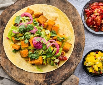 Taco med bakt søtpotet