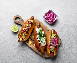 Chorizo med chilimajones og tomatsalsa