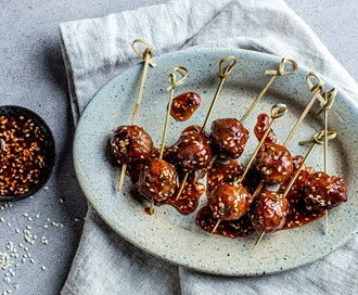 Vegetarboller med hoisin og chili