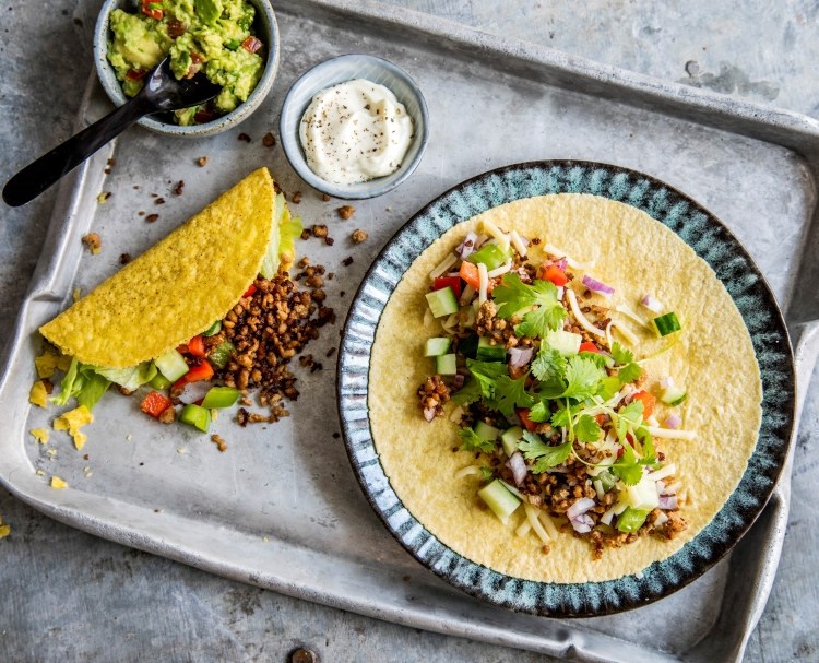 Vegetarian Taco With Cheese And Beans