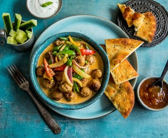 Vegetarboller i tandoorisaus