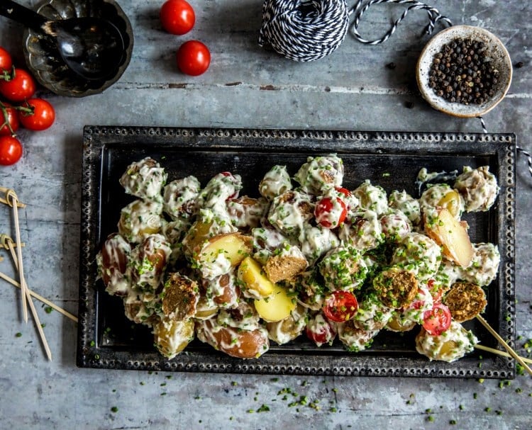 Vegetarboller med potetsalat