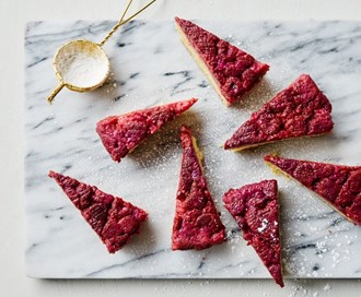Opp-ned bringebærkake