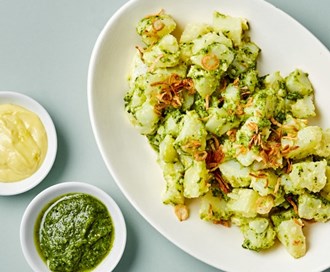 Potetsalat med aioli og pesto