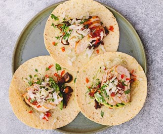 Kyllingtaco med salatløk