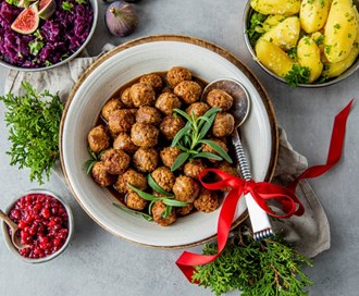 Vegetarboller med julesaus
