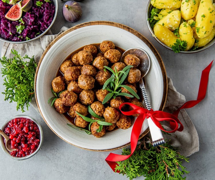 Vegetarboller med julesaus