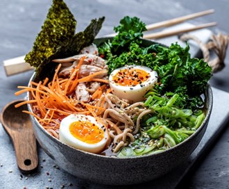 Ferdig Preppa kylling ramen