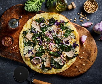 Pizza med ribbe