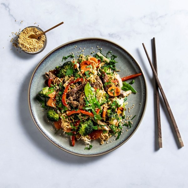 Wok Mix med biffstrimler