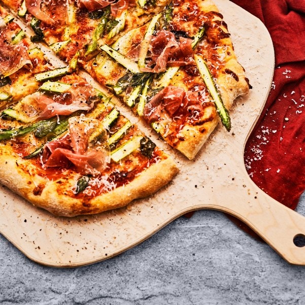 Pizza med asparges