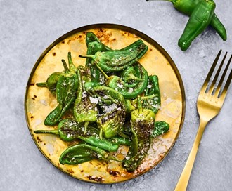 Stekt padron med flaksalt