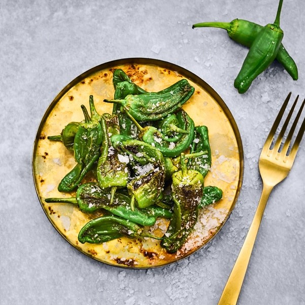 Stekt padron med flaksalt