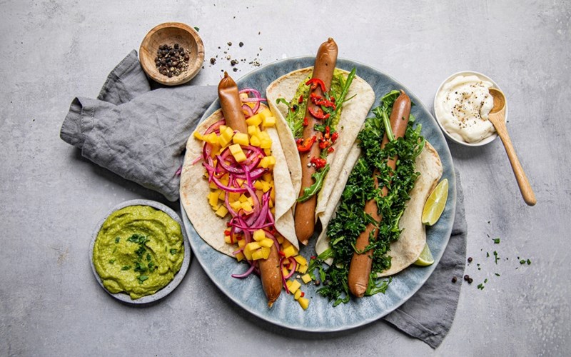 Vegetar-wienerpølse i lompe