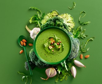 Heartbeat - Suppe med brokkoli, ruccula og mandler