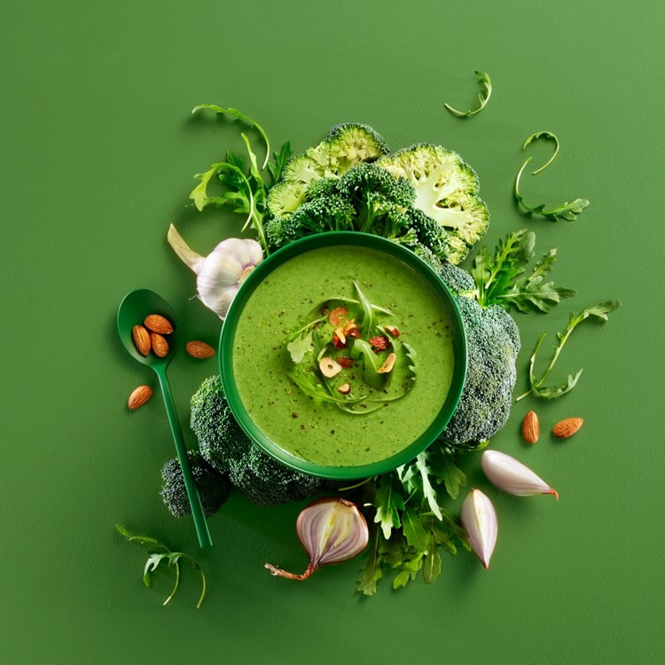 Heartbeat - Suppe med brokkoli, ruccula og mandler