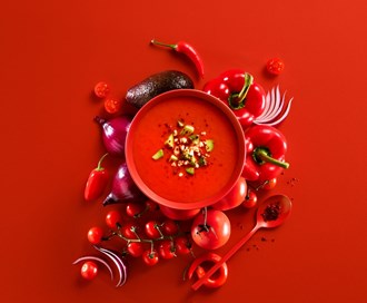 Velvet - Suppe med paprika, tomat og avokado