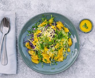 Crunchy salat med appelsin og estragondressing