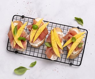 Mangotoast med prosciutto