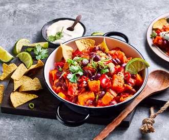 Søtpotetchili med gulrot og tomat