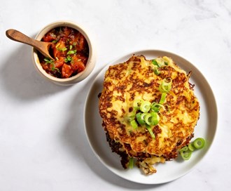 Potetpannekaker med tomatchutney