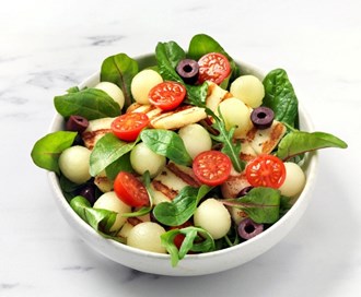 Melonsalat med halloumi 