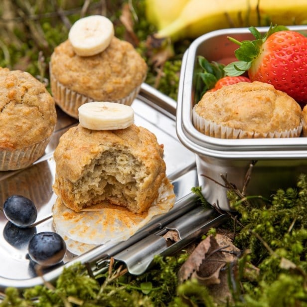 Havre- og bananmuffins